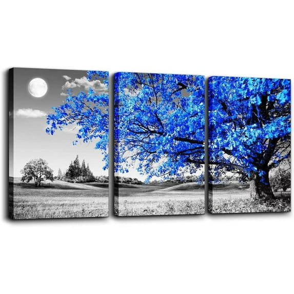 Mountain Landscape Abstract Painting Canvas Wall Art For Living Room Bathroom Wall Decor For Bedroom Kitchen Artwork Canvas Prints 3 Pieces Modern Framed Office Home Decorations Watercolor Picture