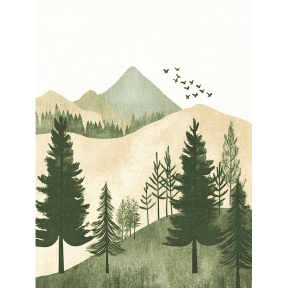 Mountain Landscape Canvas Wall ArtSuitable for Living RoomBedroomOfficeDining Roomand Hallway Decoration.