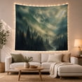 thumbnail image 1 of Mountain Landscape in Fog and Snow Mist, Serene Painterly Style for Nature Lovers, Scenic Wall Art, Christmas Gift Tapestry Wall Hanging for Bedroom, Living Room and Dorm, 1 of 7