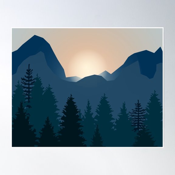 Mountain Landscape - Go Explore! Poster Wall Art, Modern Wall Decor, 8x12 UNFRAMED
