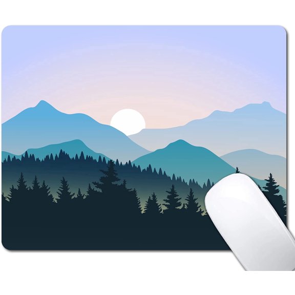 Mountain Landscape Mouse Pad, During Sunrise Mouse Pad for Design, Anti-Slip Rubber Base Wireless Mouse Pads for Laptop