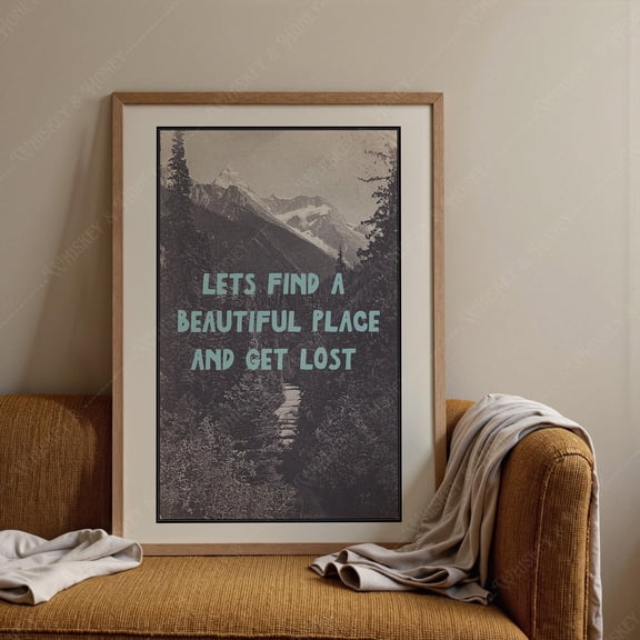 Mountain Landscape Poster Vintage Travel Poster Outdoors , Poster Print Only