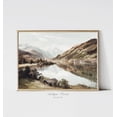 thumbnail image 1 of Mountain Landscape Wall Art Vintage, Antique Lake, Muted Country Print, Rustic Farmhouse Decor, Winter Mountain Print Poster, Unframed Poster Size 12x18, 1 of 4