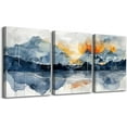 thumbnail image 1 of Mountain Landscapes Wall Paintings Artwork Abstract Wall Decor for Bedroom Living Room Wall Art Office Decoration Bathroom Wall Pictures Modern Aesthetic Home Decor Ready to Hang 3 Piece, 1 of 6