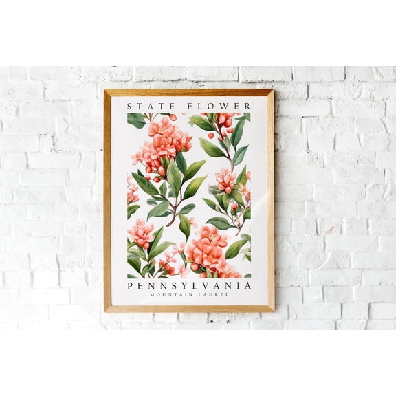 Mountain Laurel Pennsylvania State Flower Poster Print Wall Décor