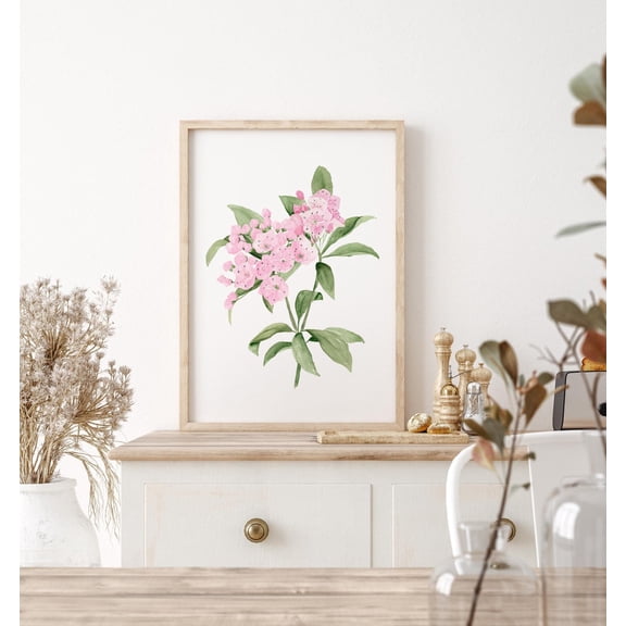 Mountain Laurel State Flower Botanical Wall Art Poster Unframed Paper Print