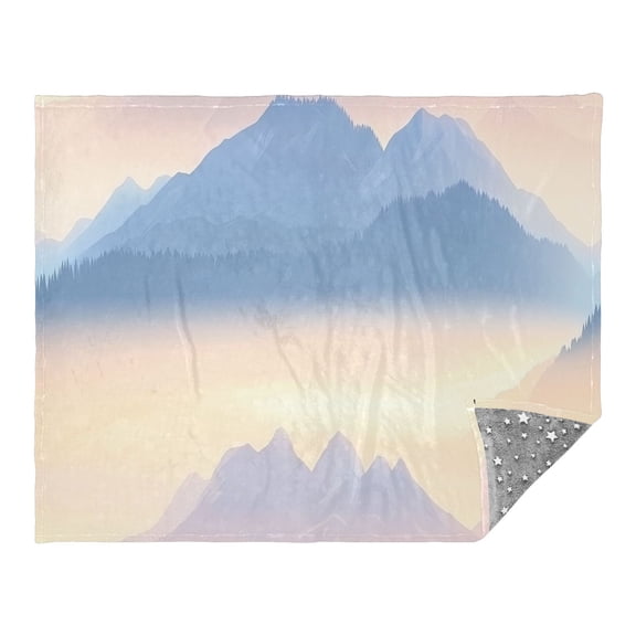 Mountain Layers at Dawn Camping Blankets Bed Throws and Cozy Travel Blanket Fluorescence 70x55in Double Sided