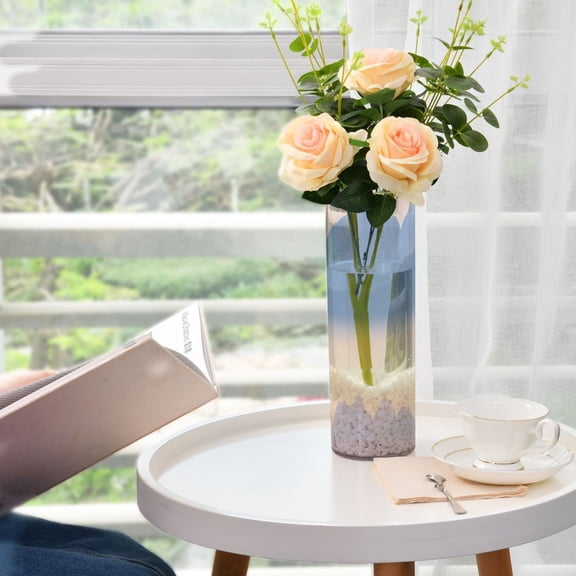 Mountain Layers at Dawn Plastic Vase 11.8'' x 3.9'' Transparent Non Breakable Decorative for Family