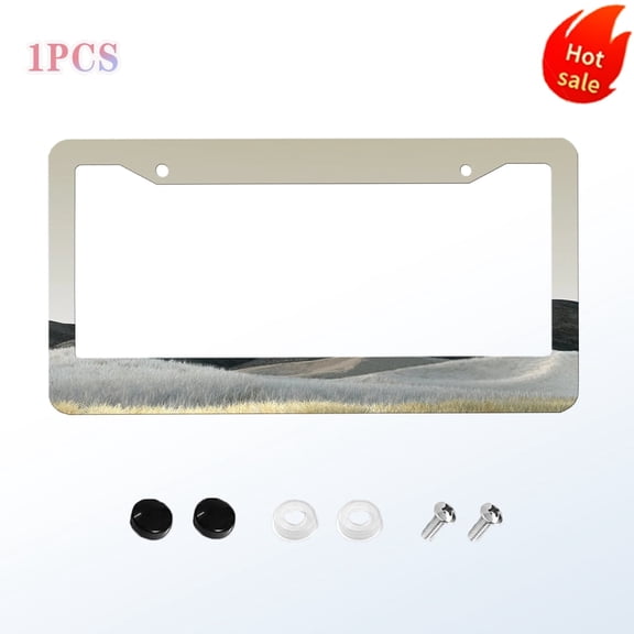 Mountain License Plate Frame, Aluminium Rust-Proof Auto Parts Motivational Quotes, Positive Affirmation Car Tag Decoration Size 12x6 Inches for Men Women Youth