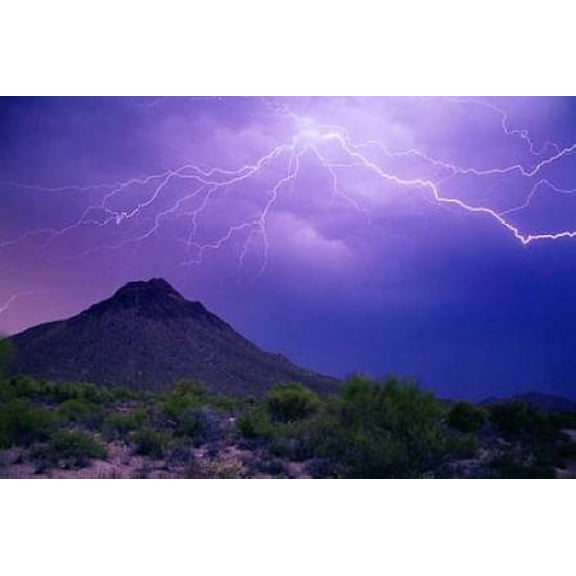 Mountain Lightning Canvas Art - Douglas Taylor (24 x 36)