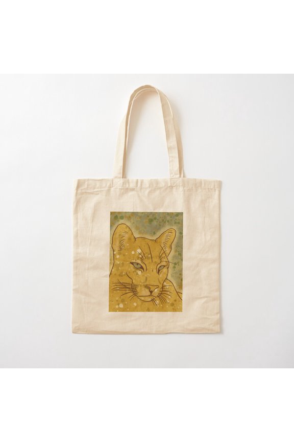 Mountain Lion Canvas Tote Bags, Reusable Shopping Bag
