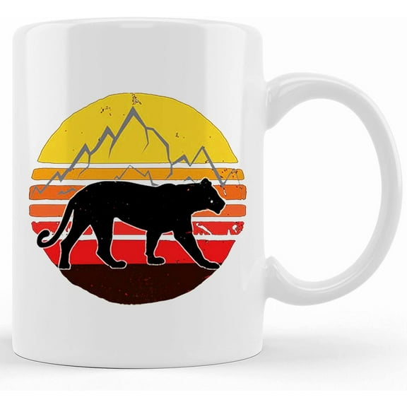 Mountain Lion Mug, Lion Sunset, Lion Coffee Mug, Panther Lover, Mountain Lion Gift, Lion Gift, Sublimated Design, Dishwasher Safe Mug, Ceramic Novelty Coffee Mug, Tea Cup, Gift Present F