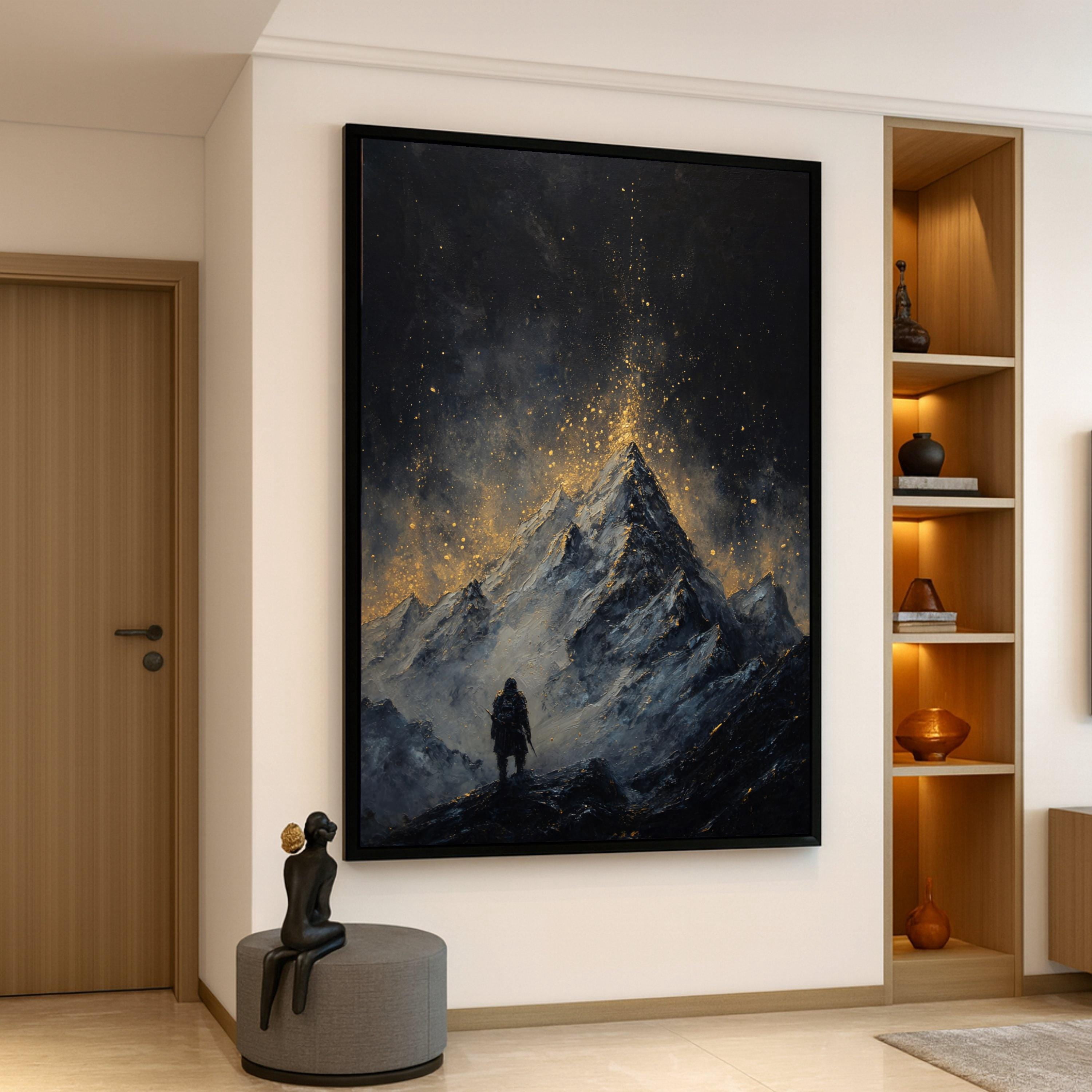 Mountain Majestic Peak Dark Dramatic Landscape Lone Explorer Rustic ...