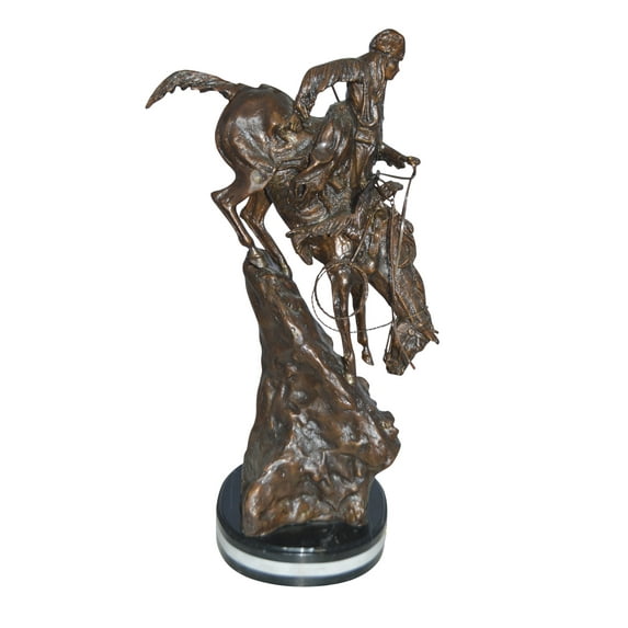 Mountain Man Bronze Statue by Remington Replica - Stylish and Classic Metal Art Sculpture, Western Heritage Decor for Home & Office Decor, 11"L x 11"W x 32"H