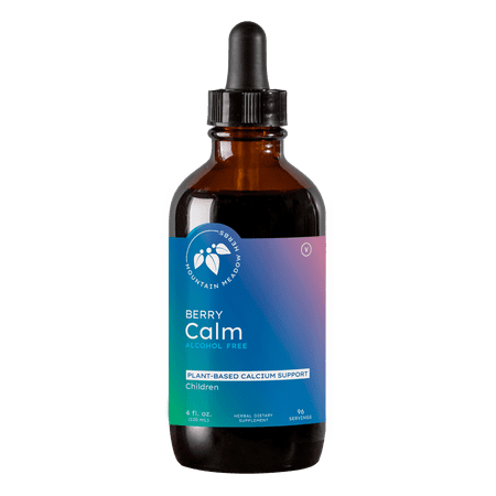 Mountain Meadow Herbs Berry Calm for Kids | Great Tasting Herbal Calcium Supplement for Strong Bones & Teeth | Improves Focus and Relaxation | 4 Oz