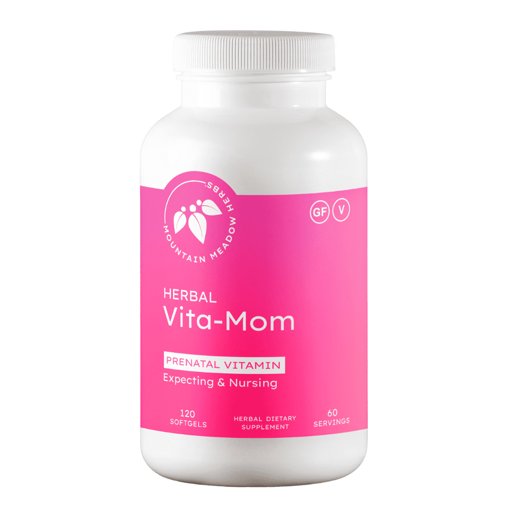 Mountain Meadow Herbs Herbal Vita-MOM | Herbal Prenatal Vitamins for Women: Unique Blend of Folic Acid, Vitamins, Iron & Herbs in Soft Gel Caps | 2-month Supply (120ct.)