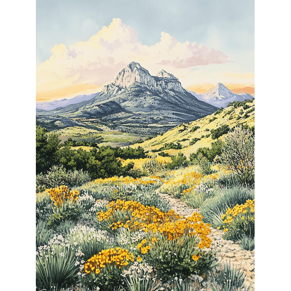 Mountain Meadow Wildflower Canvas Print/Wall Art Perfect for Living Room Bedroom Office Hallway and Kitchen Decoration