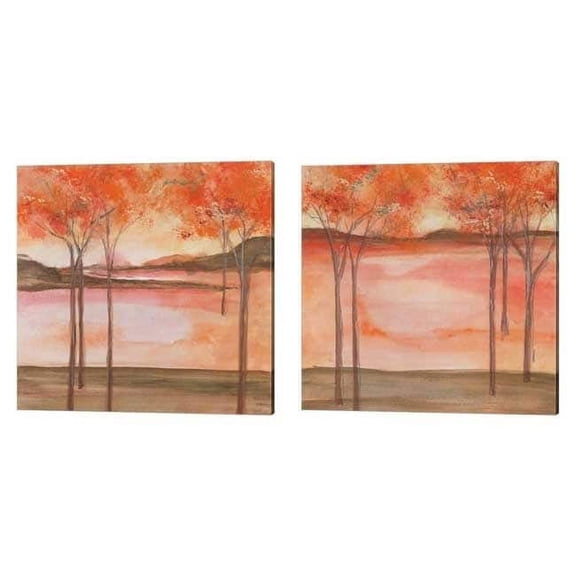 Mountain Meadow by Chris Paschke Canvas Art Set of 2 14 inch X 14 inch Each