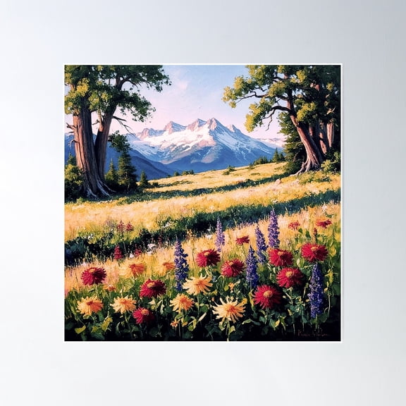 Mountain Meadows Poster Wall Art, Modern Wall Decor, 8x12 UNFRAMED