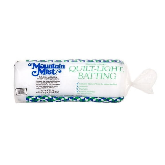 Mountain Mist Quality Quilt Light Batting, Twin Size, 72 x 90 inches