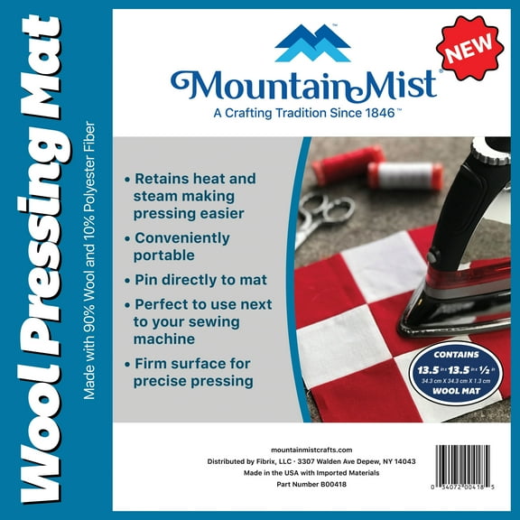 Mountain Mist Wool Pressing Mat 13.5"X13.5"X.5"-Grey