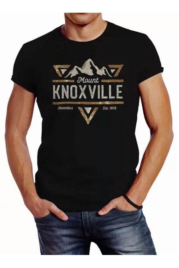 Mountain Mountains Adventure Emblem Retro Mount T, Unisex T-Shirt