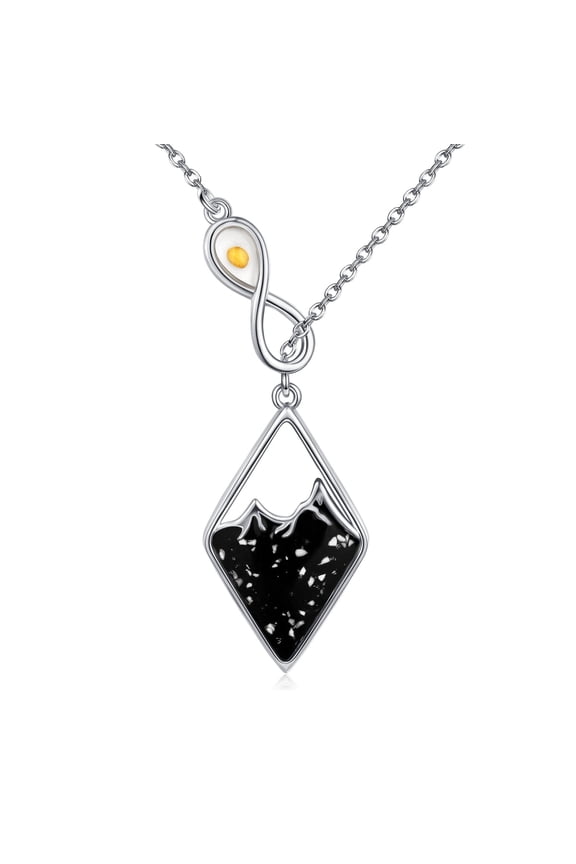 Mountain & Mustard Seed Lariat Necklace Sterling Silver Y-Necklace