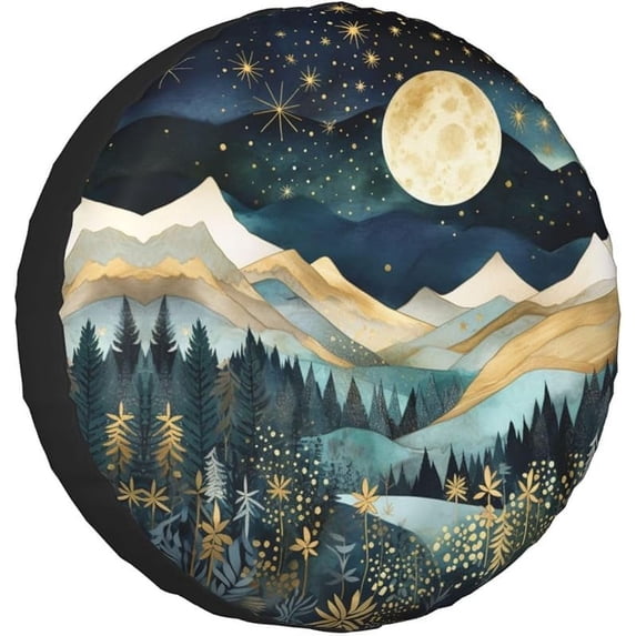 Mountain Natural Scenery Spare Tire Cover Wheel Protectors for Decoration and Weather Protection for Trailers Rv SUV Truck Campervan Travel Trailer