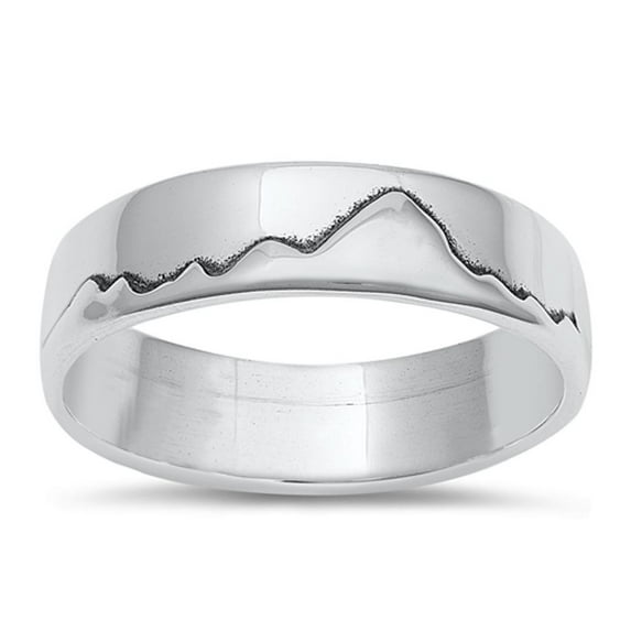 Mountain Nature Outdoor Ring .925 Sterling Silver Band Jewelry Female Male Unisex Size 6