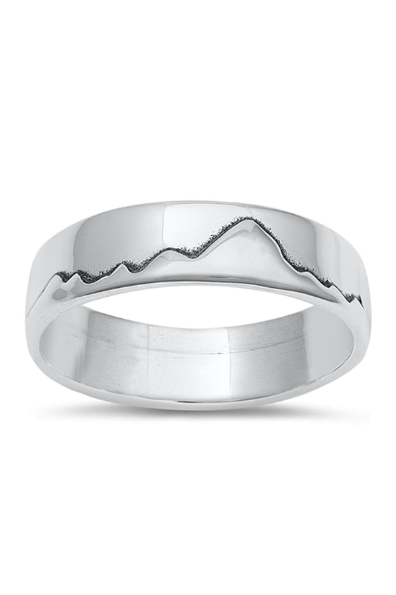 Mountain Nature Outdoor Ring .925 Sterling Silver Band Jewelry Female Male Unisex Size 7