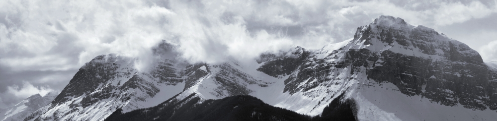 Mountain Panoramic In Winter Spray Lakes Provincial Park Alberta Canada Canvas Art - Darwin Wiggett Design Pics (36 x 9)