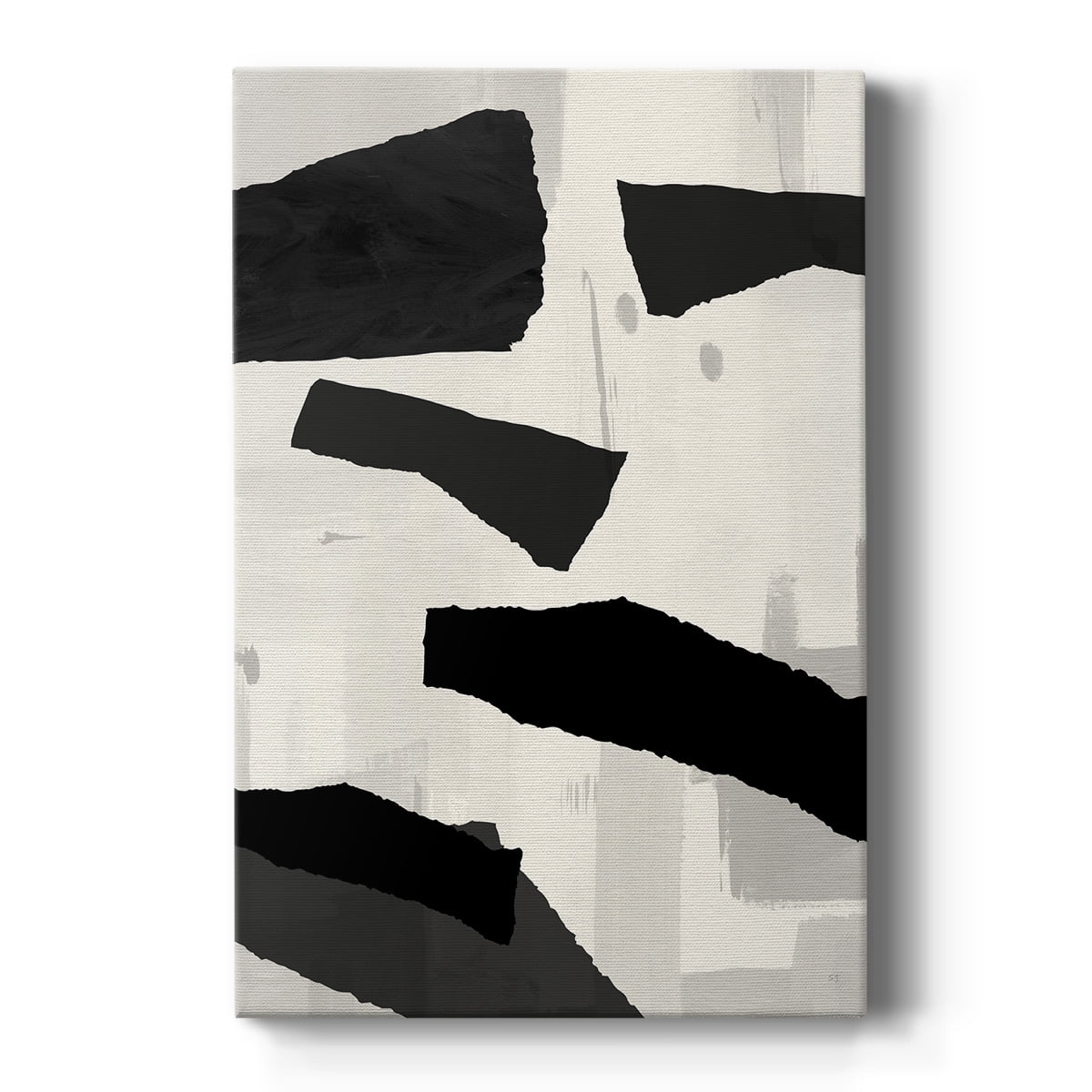 Abstract Black and White Canvas Art - 38" x 38"