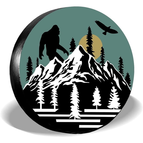 Mountain Pattern Spar Tire Cover Universal Tire Protectors Waterproof Dust-Proof Tire Covers Camper Trailers Motorhome SUV Wheel Accessories(14" Fit 23-27inch Tire Diameter) diy Mountain Pattern