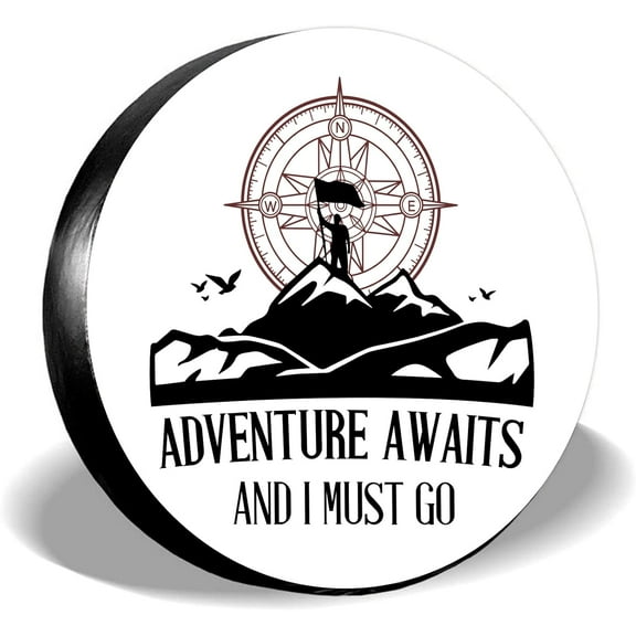 Mountain Pattern Spare Tire Cover Polyester Universal Adventure Trip Camper Spare Tire Cover Fit for Trailer RV SUV Truck Camper Accessories(14"" Fit 23-27inch Tire Diameter) DIY