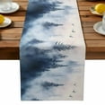 thumbnail image 1 of Mountain Peak Forest Table Runner, Silhouette Tree Bird Kitchen Table Runners Dress Scarves for Table Decorations Party/Restaurant/Indoor Outdoor Use, 13x36in, 1 of 7