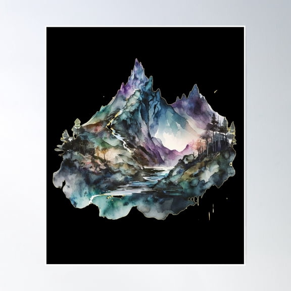 Mountain Peak Poster Wall Art, Modern Wall Decor, 8x12 UNFRAMED