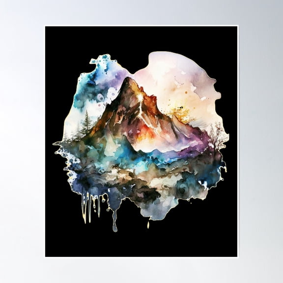 Mountain Peak Poster Wall Art, Modern Wall Decor, 8x12 UNFRAMED
