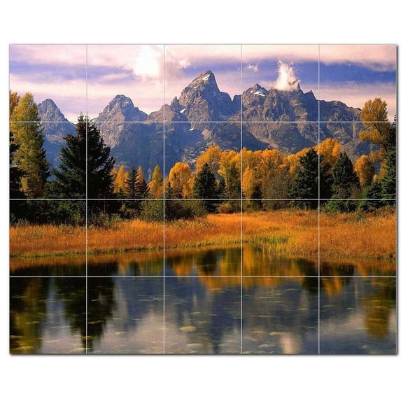 Mountain Photo Ceramic Tile Mural Kitchen Backsplash Bathroom Shower, 405501-M54