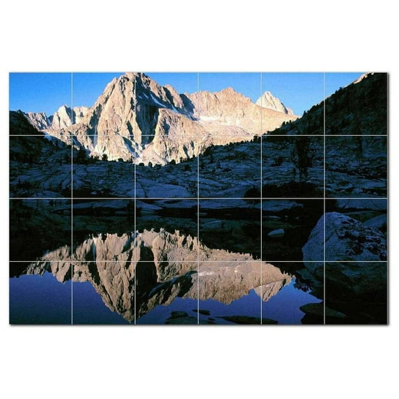 Mountain Photo Ceramic Tile Mural Kitchen Backsplash Bathroom Shower, 405509-M64
