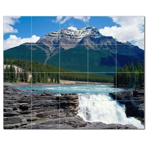 Mountain Photo Ceramic Tile Mural Kitchen Backsplash Bathroom Shower, 405528-S54