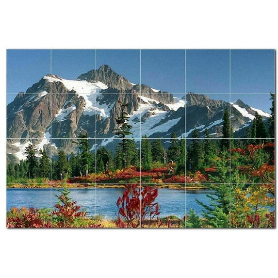 Mountain Picture Ceramic Tile Mural Kitchen Backsplash Bathroom Shower, 405549-X