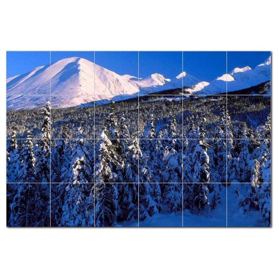 Mountain Picture Ceramic Tile Mural Kitchen Backsplash Bathroom Shower, 405562-M