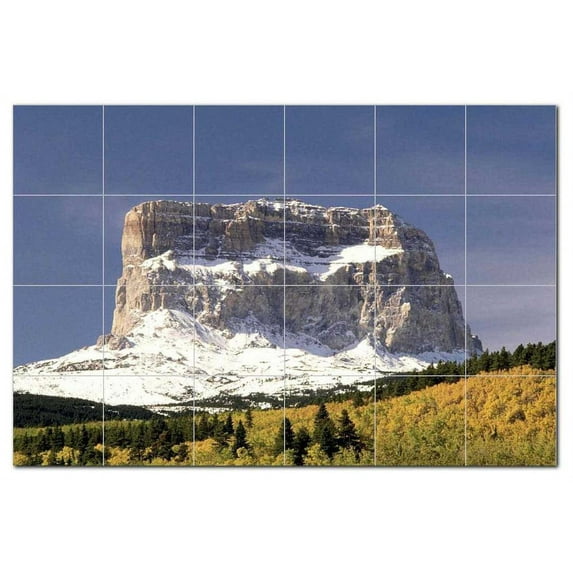 Mountain Picture Ceramic Tile Mural Kitchen Backsplash Bathroom Shower, 405574-L