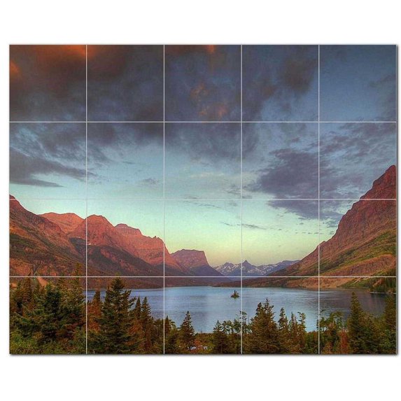 Mountain Picture Ceramic Tile Mural Kitchen Backsplash Bathroom Shower, 405586-L