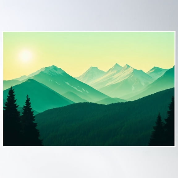 Mountain Poster Wall Art, Modern Wall Decor, 8x12 UNFRAMED