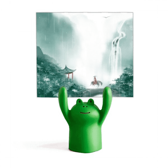 Mountain Rain Mo Chinese Watercolor Memo Holder Cartoon Animal Frog Stand Decoration