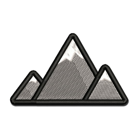Mountain Range Applique Multi-Color Embroidered Hook & Loop Patch - 2.5 Inch Small