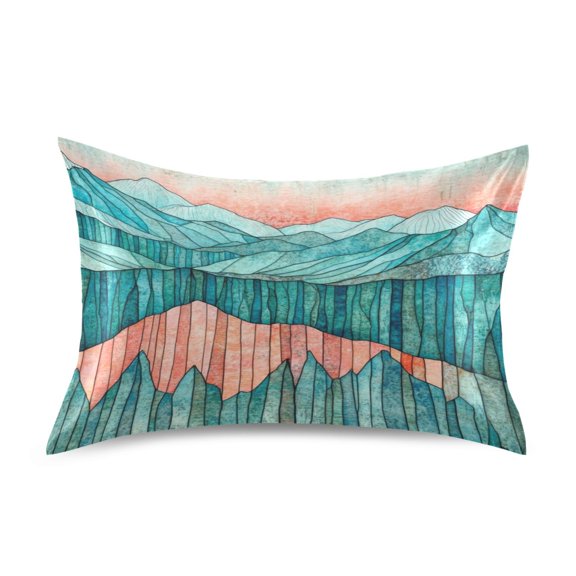 Mountain Range Art Standard Size Satin Pillowcase 20''x26'' Double-Sided Print Soft Wrinkle Resistant