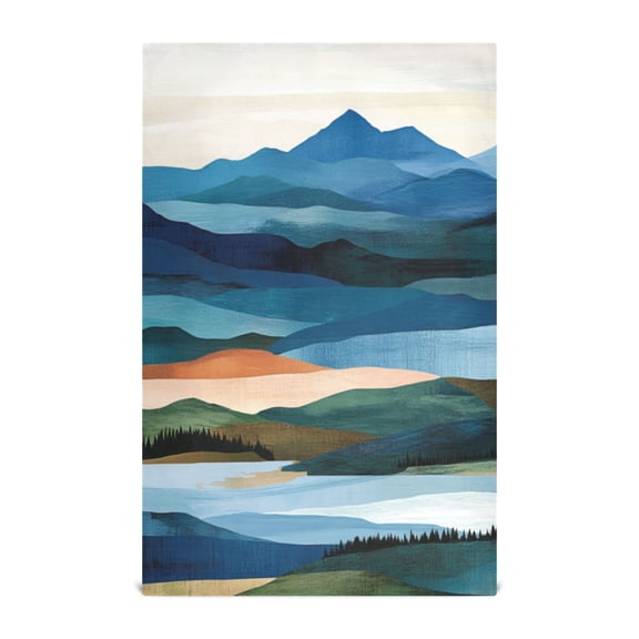 Mountain Range Decorative Waffle Towel Kitchen Dishcloth 28x18in Multi-Use Tea Towel