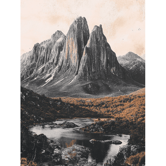 Mountain Range Landscape Canvas Print/Wall Art Suitable for Living RoomOffice Hotel and Restaurant Decoration.
